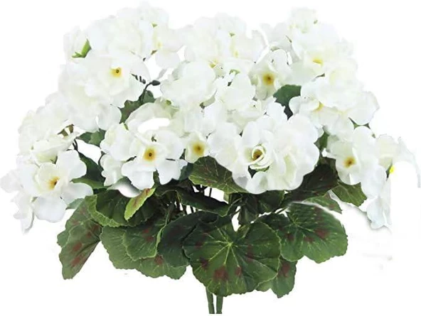 Nettenevime Yapay Çiçek Sardunya Demeti 40*25cm 1.Kalite BEYAZ Balkon Çiçeği ürün görseli 1