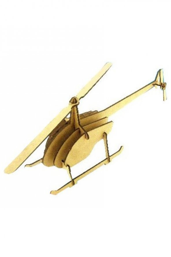 Ahşap Helikopter Maketi - 3 Boyutlu Ahşap Maket ürün görseli 1