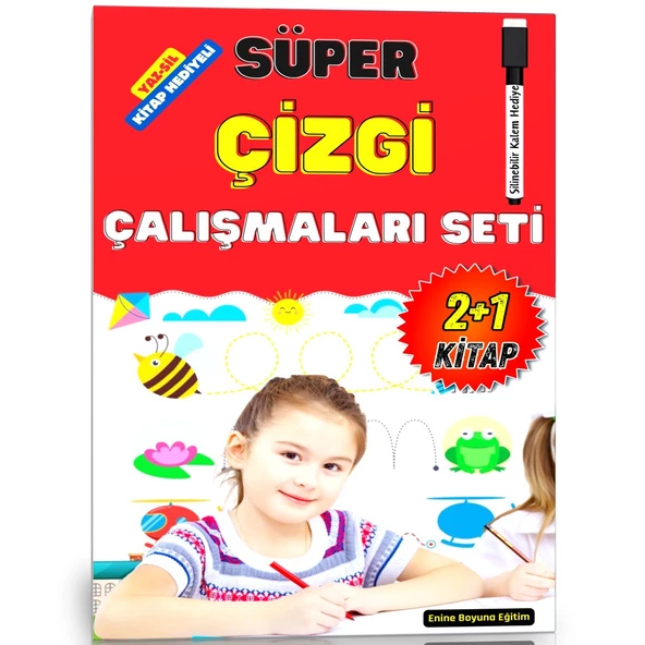 Okul Öncesi Süper Çizgi Çalışmaları Seti (YAZ-SİL Çizgi Çalışmaları Kitabı Hediye) ürün görseli 1
