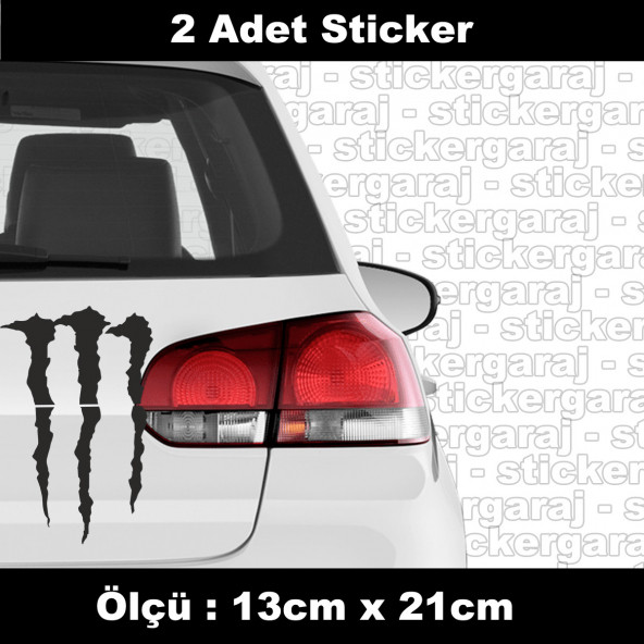 tırnak pençe canavar sticker etiket - 2 adet araba kask motosiklet laptop tablet pc atv uyumlu sticker 2 adet ürün görseli 1