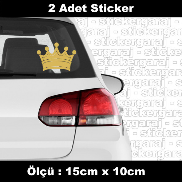 Kral tacı taç sticker 2 ADET - araba kask motosiklet laptop tablet pc atv uyumlu sticker 2 adet ürün görseli 1