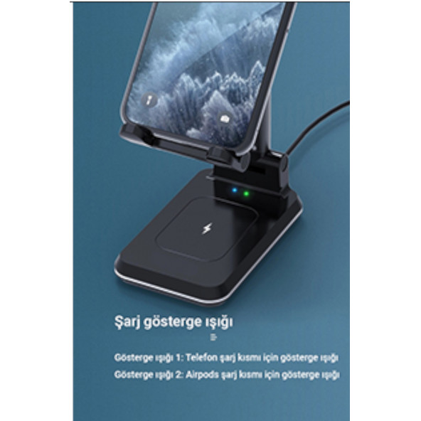 Mühlen T44 Wireless Ayarlanabilir Ergonomik Telefon Tablet Standı - Resim 7