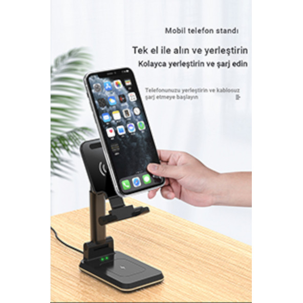 Mühlen T44 Wireless Ayarlanabilir Ergonomik Telefon Tablet Standı - Resim 8
