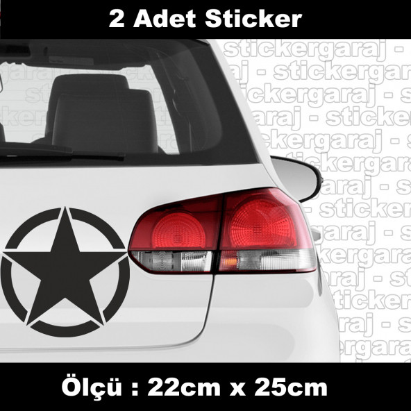 star yıldız sticker 2 ADET - araba kask motosiklet laptop tablet pc atv uyumlu sticker 2 adet ürün görseli 1