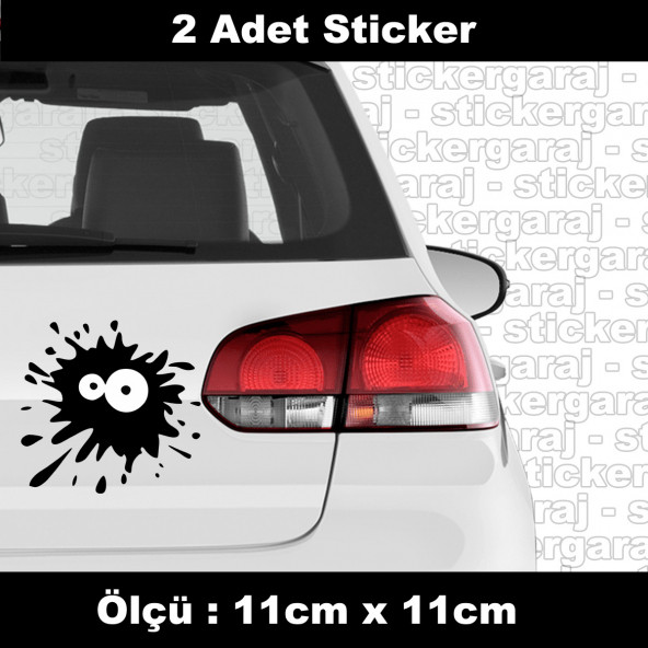 göz leke boya sticker etiket 2 adet  - araba kask motosiklet laptop tablet pc atv uyumlu sticker 2 adet ürün görseli 1