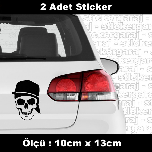 kuru kafa iskeet kafa sticker etiket 2 adet - araba kask motosiklet laptop tablet pc atv uyumlu sticker 2 adet ürün görseli 1