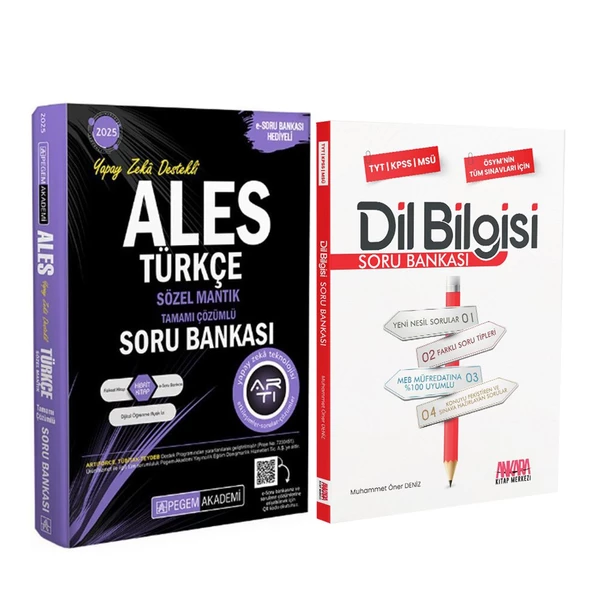 Pegem ALES Türkçe Sözel Mantık ve AKM Dil Bilgisi Soru Bankası Seti 2 Kitap ürün görseli 1