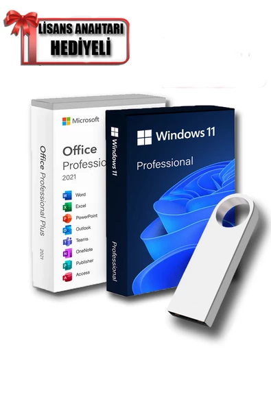 Windows 11 + Office 2021 Pro Plus Kurulum Dosyalı USB Bellek Freedos cihazlar için (Lisans Anahtarı Hediyeli) ürün görseli 1