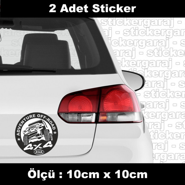 arazi aracı sticker 4x4 sticker etiket - 2 adet araba kask motosiklet laptop tablet pc atv uyumlu sticker 2 adet ürün görseli 1