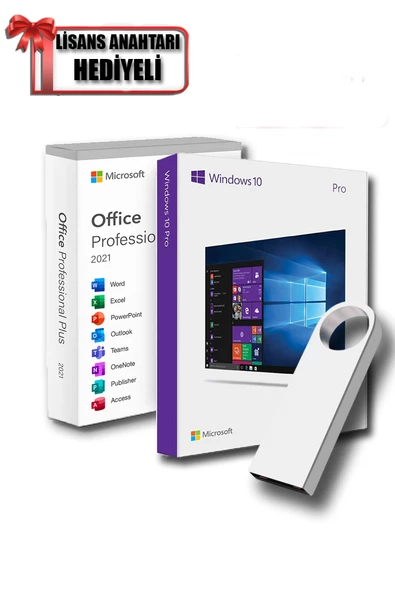 Windows 10 + Office 2021 Pro Plus Kurulum Dosyalı USB Bellek 16GB (Lisans Anahtarı Hediyeli) ürün görseli 1
