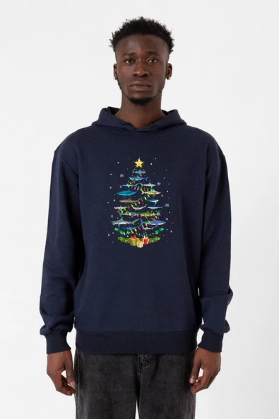Shark Christmas Tree Lacivert Erkek 3ip Kapşonlu ürün görseli 1