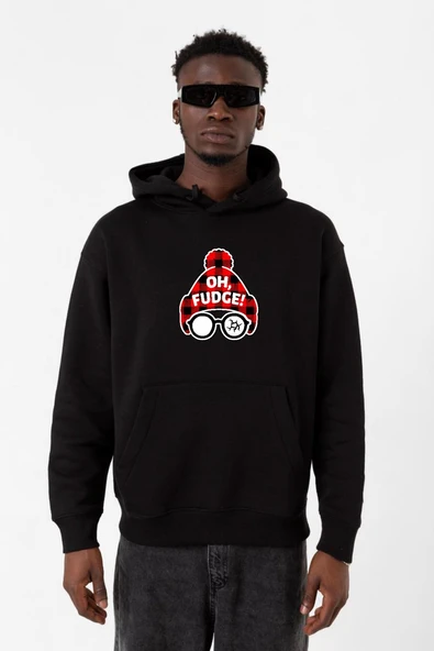 Oh Fudge Christmas Siyah Erkek 3ip Kapşonlu Sweatshirt ürün görseli 1