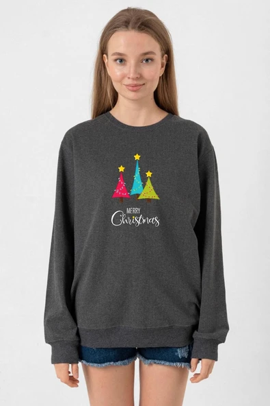 Merry Christmas Füme Kadın 2ip Sweatshirt ürün görseli 1
