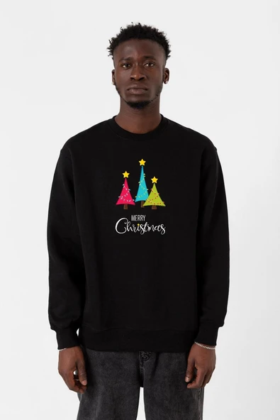 Merry Christmas Siyah Erkek 2ip Sweatshirt ürün görseli 1