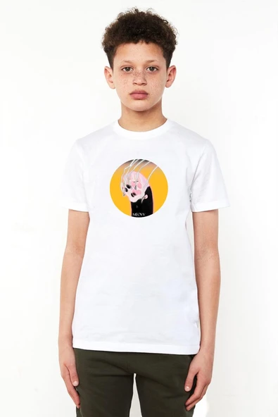 Meovv Meow Beyaz Çocuk Bisikletyaka Tshirt ürün görseli 1