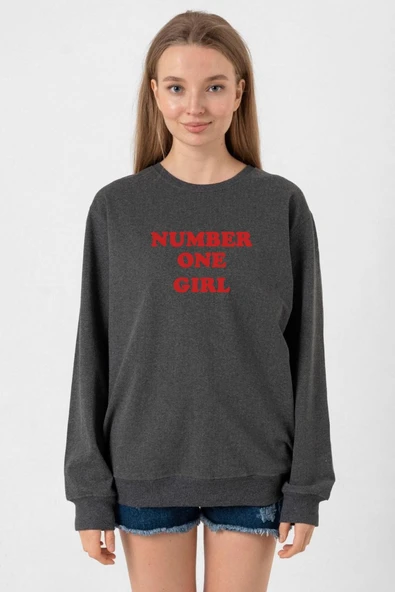 Rose Number One Girl Füme Kadın 2ip Sweatshirt ürün görseli 1