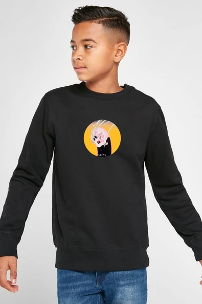 Meovv Meow Siyah Çocuk 2ip Sweatshirt ürün görseli 1