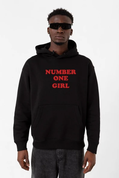 Rose Number One Girl Siyah Erkek 3ip Kapşonlu Sweatshirt ürün görseli 1