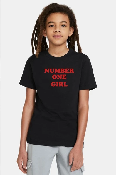 Rose Number One Girl Siyah Çocuk Tshirt ürün görseli 1