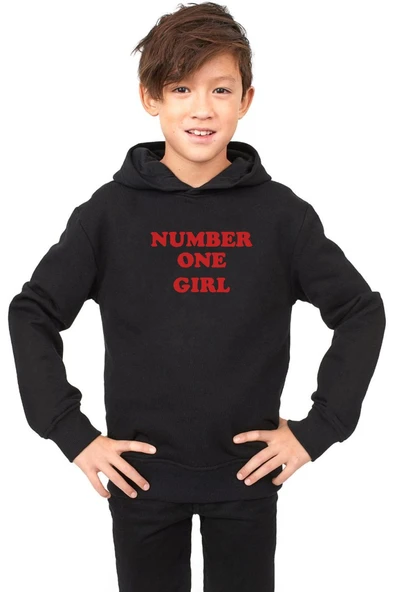 Rose Number One Girl Siyah Çocuk 3ip Kapşonlu ürün görseli 1