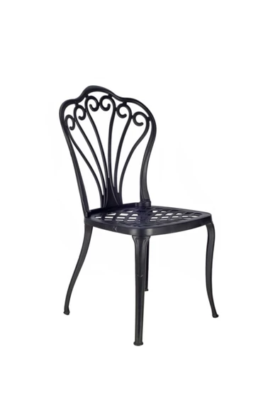 Massa Design Tavus Alüminyum Sandalye- Dış Mekan Sandalye- Bahçe Sandalyesi- Siyah Sandalye ürün görseli 1