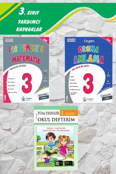 Üçgen 3.Sınıf Problemlerle Matematik+ Okuma Anlama + Okul Defterim ürün görseli 1