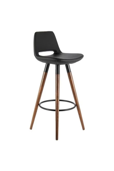 Massa Design Siyah Ceviz Modüs Bar Sandalyesi H:75 ürün görseli 1