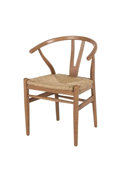 Massa Design Hasır Sandalye -danish Wishbone Sandalye- Hasır Naturel Sandalye ürün görseli 1