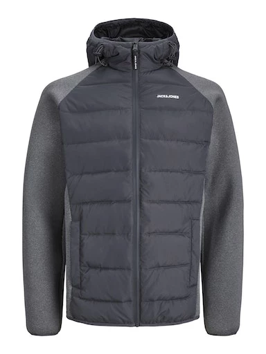 Jack Jones Erkek Asfalt Gri Kapüşonlu Hibrid Mont 12241622 ürün görseli 1