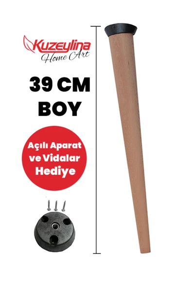 Kuzeylina Ahşap Konik Bebek Aktivite Masası Ayağı 39cm ( 1 Adet ) ürün görseli 1