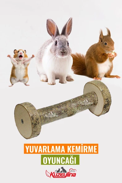 Kuzeylina Hamster Tavşan Gine Pig Yuvarlama Kemirme Oyuncağı ürün görseli 1