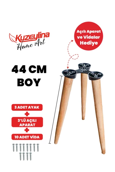 Kuzeylina Sehpa Ayakları 49 Cm 3 Adet Ayak Aparat Ve Vida Dahildir ürün görseli 1