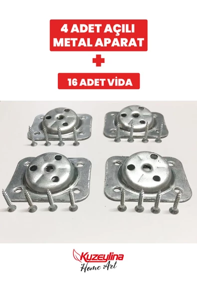 Kuzeylina 4 Adet Metal Sehpa Ve Ahşap Ayak Bağlantı Aparatı Açılı Ayak Aparatı Zigon Sehpa Masa Koltuk Puf ürün görseli 1