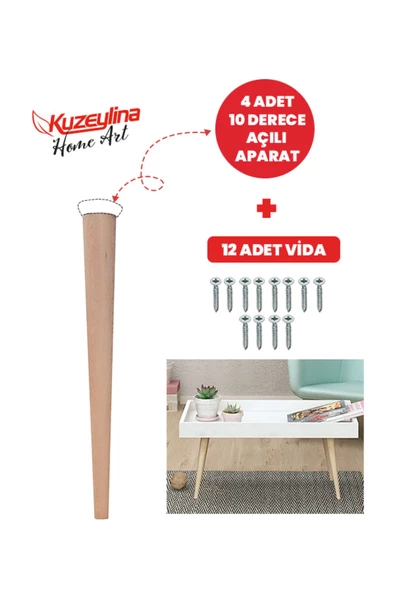 Kuzeylina Açılı Zigon Sehpa Orta Sehpa Ayak Bağlantı Aparatı Dereceli 4 Adet ürün görseli 1