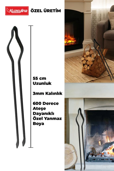 Kuzeylina Demir Maşa - Mangal Soba Maşası - Şömine Maşası - Ateş Maşası 55cm Maşa ürün görseli 1
