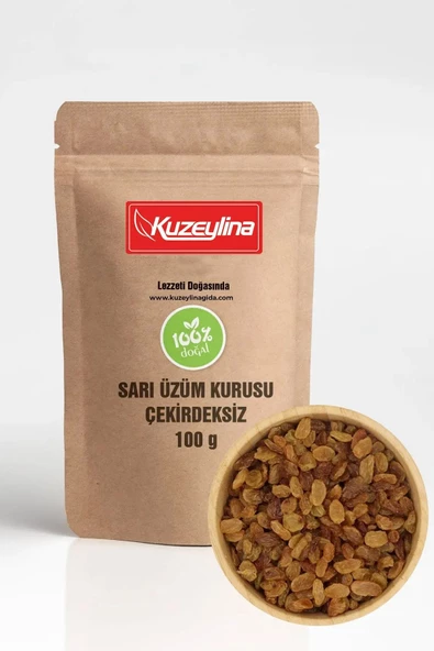 Kuzeylina Üzüm Kurusu Sarı Çekirdeksiz % 100 Yerli - 100 Gram ürün görseli 1