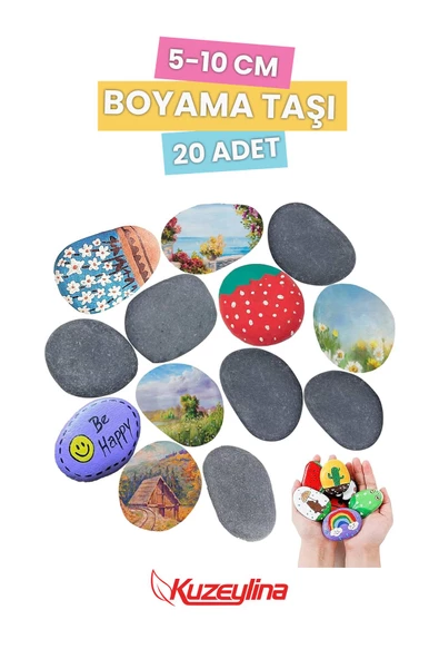 Kuzeylina Boyama Taşı - Dekoratif Taş - 20 Adet / 5-10 cm ürün görseli 1