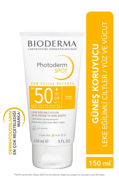 Bioderma Photoderm SPOT SPF50+ Leke Karşıtı Yüksek Korumalı Yüz ve Vücut Güneş Kremi 150 ml ürün görseli 1