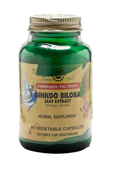 Solgar Ginkgo Biloba Leaf Extract 60 Kapsül ürün görseli 1