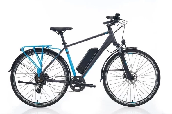 Carraro E-Line eLife 2.1 HD Fren 7 Vites 28 Jant Elektrikli Şehir Bisikleti Antrasit Mavi Siyah 52 Kadro ürün görseli 1