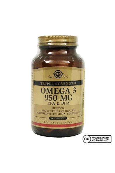 Solgar Omega-3 950 Mg 50 Softgel ürün görseli 1