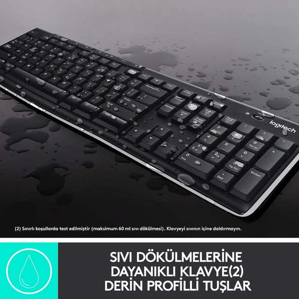 Logitech MK270 Kablosuz Klavye Mouse Set (920-004525) - Resim 4