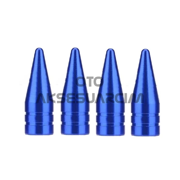 Alüminyum Sivri Sibop Kapağı Mavi 4'lü 32mm ürün görseli 1