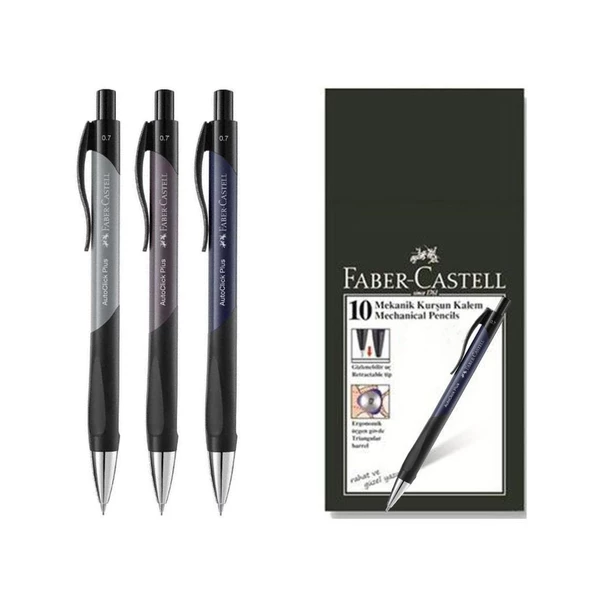 Faber Castell Autoclick Plus Versatil Kalem  0.7 - 10 Adet ürün görseli 1