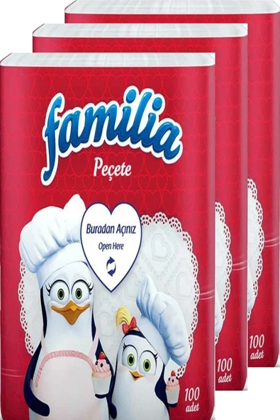 Familia Peçete 100'lü 3 Adet ürün görseli 1