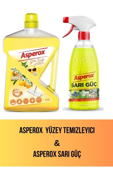 ASPEROX Gün Işığı Yüzey Temizleyici 2.5 L & Sarı Güç 1000 ml ürün görseli 1