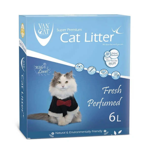 Vancat Fresh Kokulu Beyaz Bentonit Kedi Kumu 6 lt ürün görseli 1