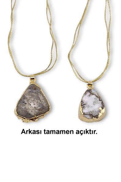 Doğal Sitrin Kristali Kolye 427-3 - Resim 5