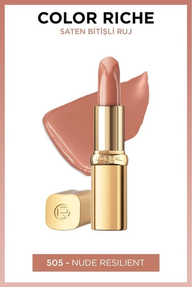 L'Oreal Paris Color Riche Saten Bitişli Ruj - 505 Nude Resilient 3600524105150 ürün görseli 1