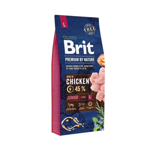 Brit Premium By Nature Tavuklu Büyük Irk Yavru Köpek Maması 15 kg ürün görseli 1